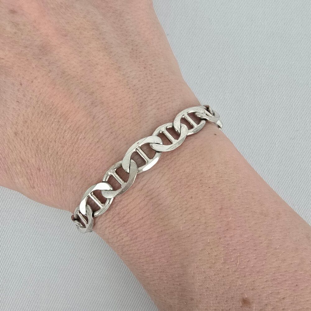 925 Italy Sterling Silver Bracelet Chunky Link Heavy Chain Statement